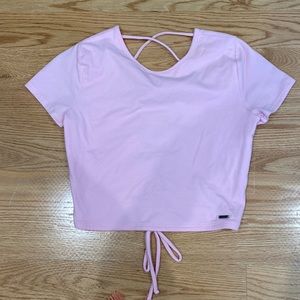 Hollister pink crop top